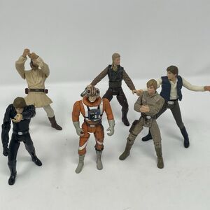 Star Wars Luke Skywalker Figure Lot‎ Han Solo Obi-Wan Anakin 3.75 Hasbro Kenner